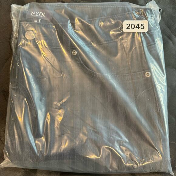 NYDJ Marilyn Straight Stretch Tahoe Stripe Blue Lift Tuck Jeans 10 - Picture 10 of 10